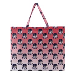 Forest Girl Gradient Red Zipper Large Tote Bag by snowwhitegirl