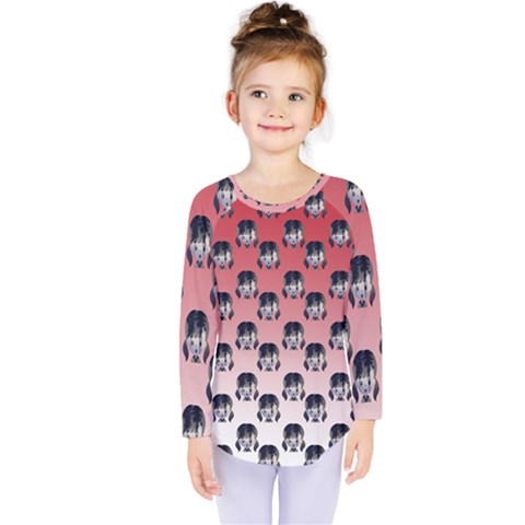 Forest Girl Gradient Red Kids  Long Sleeve Tee by snowwhitegirl