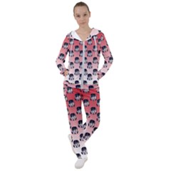 Forest Girl Gradient Red Women s Tracksuit