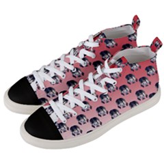 Forest Girl Gradient Red Men s Mid-top Canvas Sneakers