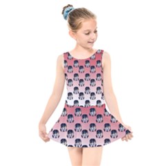 Forest Girl Gradient Red Kids  Skater Dress Swimsuit