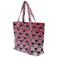 Forest Girl Gradient Red Zip Up Canvas Bag