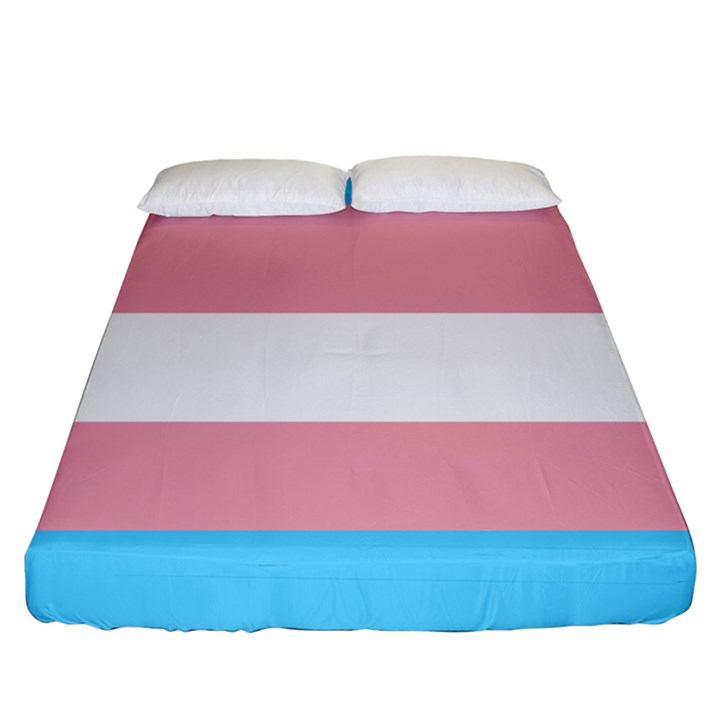 Transgender Pride Flag Fitted Sheet (California King Size)