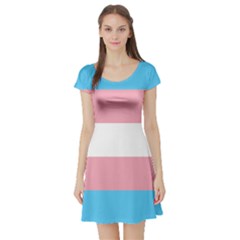 Transgender Pride Flag Short Sleeve Skater Dress by lgbtnation