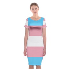 Transgender Pride Flag Classic Short Sleeve Midi Dress by lgbtnation