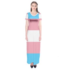 Transgender Pride Flag Short Sleeve Maxi Dress by lgbtnation