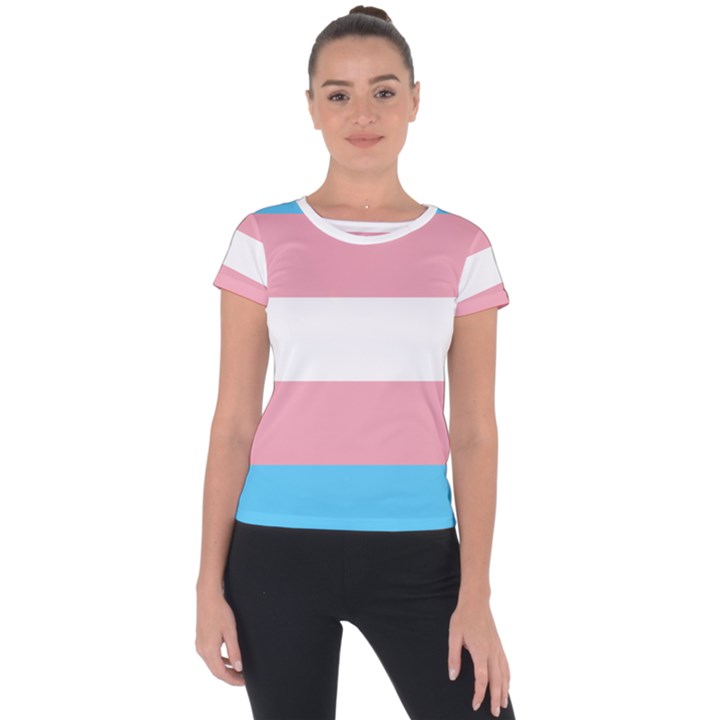 Transgender Pride Flag Short Sleeve Sports Top 