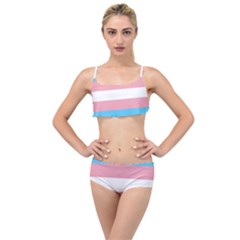 Transgender Pride Flag Layered Top Bikini Set by lgbtnation