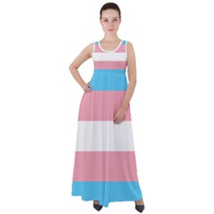 Transgender Pride Flag Empire Waist Velour Maxi Dress