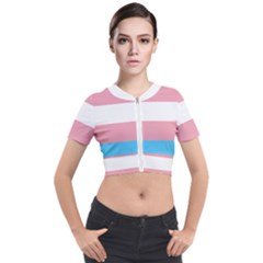 Transgender Pride Flag Short Sleeve Cropped Jacket