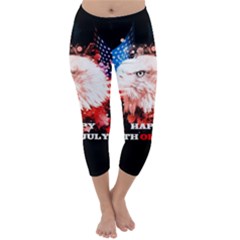 Happy 4th Of July Capri Winter Leggings  by FantasyWorld7