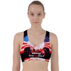 Happy 4th Of July Back Weave Sports Bra by FantasyWorld7