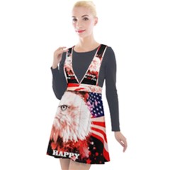 Happy 4th Of July Plunge Pinafore Velour Dress by FantasyWorld7