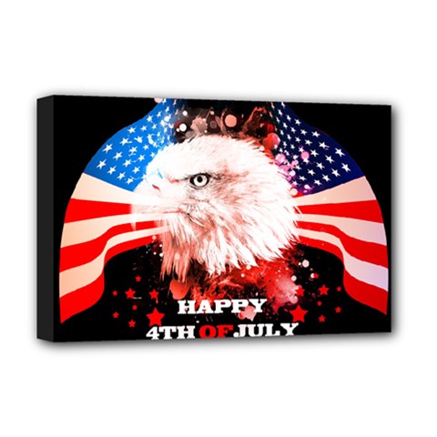 Happy 4th Of July Deluxe Canvas 18  X 12  (stretched) by FantasyWorld7