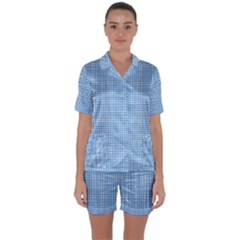 Light blue knitting pattern Satin Short Sleeve Pyjamas Set