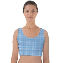 Light blue knitting pattern Velvet Crop Top