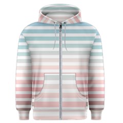 Horizontal Pinstripes In Soft Colors Men s Zipper Hoodie by shawlin