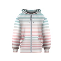 Horizontal Pinstripes In Soft Colors Kids  Zipper Hoodie by shawlin