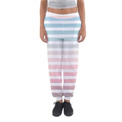 Horizontal Pinstripes In Soft Colors Women s Jogger Sweatpants by shawlin