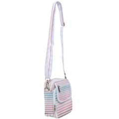 Horizontal Pinstripes In Soft Colors Shoulder Strap Belt Bag by shawlin