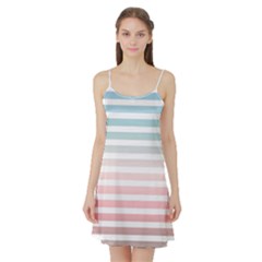 Horizontal Pinstripes In Soft Colors Satin Night Slip by shawlin