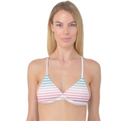 Horizontal Pinstripes In Soft Colors Reversible Tri Bikini Top by shawlin