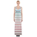 Horizontal pinstripes in soft colors Maxi Thigh Split Dress View1