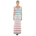 Horizontal pinstripes in soft colors Maxi Thigh Split Dress View2