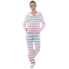 Horizontal Pinstripes In Soft Colors Women s Tracksuit by shawlin