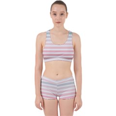 Horizontal Pinstripes In Soft Colors Work It Out Gym Set by shawlin