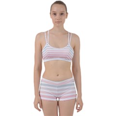 Horizontal Pinstripes In Soft Colors Perfect Fit Gym Set by shawlin