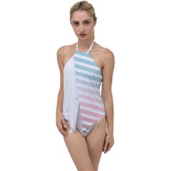 Horizontal Pinstripes In Soft Colors Go With The Flow One Piece Swimsuit by shawlin