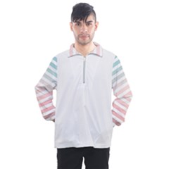 Horizontal Pinstripes In Soft Colors Men s Half Zip Pullover by shawlin