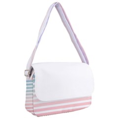 Horizontal Pinstripes In Soft Colors Courier Bag by shawlin