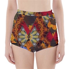 Sunflower Collage High-waisted Bikini Bottoms by bloomingvinedesign