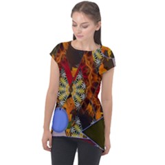 Sunflower Collage Cap Sleeve High Low Top by bloomingvinedesign