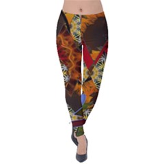 Sunflower Collage Velvet Leggings