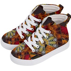 Sunflower Collage Kids  Hi-top Skate Sneakers by bloomingvinedesign