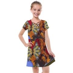 Sunflower Collage Kids  Cross Web Dress