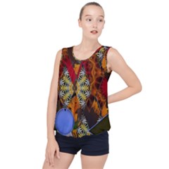 Sunflower Collage Bubble Hem Chiffon Tank Top by bloomingvinedesign