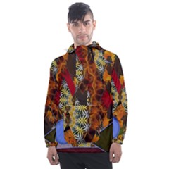 Sunflower Collage Men s Front Pocket Pullover Windbreaker