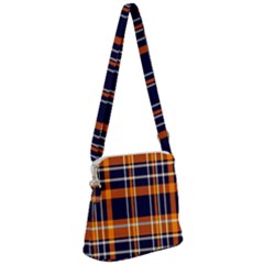 Tartan Pattern Zipper Messenger Bag by ArtworkByPatrick