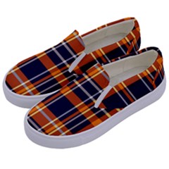 Tartan Pattern Kids  Canvas Slip Ons by ArtworkByPatrick