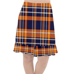 Tartan Pattern Fishtail Chiffon Skirt