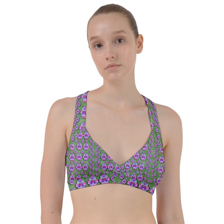 Fantasy Flowers Dancing In The Green Spring Sweetheart Sports Bra