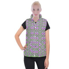 Fantasy Flowers Dancing In The Green Spring Women s Button Up Vest