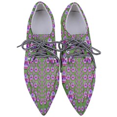 Fantasy Flowers Dancing In The Green Spring Pointed Oxford Shoes