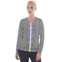 Fantasy Flowers Dancing In The Green Spring Velour Zip Up Jacket View1