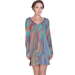 Colorful Sketch Long Sleeve Nightdress by bloomingvinedesign