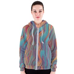 Colorful Sketch Women s Zipper Hoodie